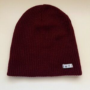 Neff Burgundy Red beanie emo skater grunge y2k winter streetwear soft cozy knit